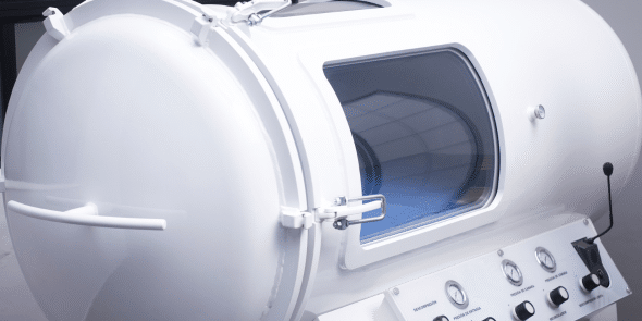 An empty hyperbaric oxygen therapy unit